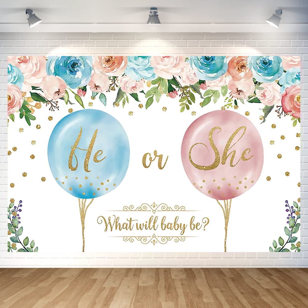 Baby Gender Reveal Party Decoration Baby Shower Backdrop Photo Background Banner Poster for Baby Gender Reveal Party Decorations Party Supplies 70.8 x 47.2 Inch