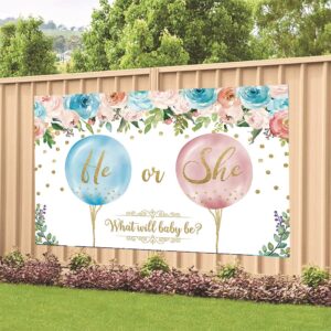 Baby Gender Reveal Party Decoration Baby Shower Backdrop Photo Background Banner Poster for Baby Gender Reveal Party Decorations Party Supplies 70.8 x 47.2 Inch