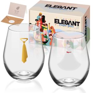 mewveer raise a glass to love and romance mr. and mrs. stemless wine glasses - perfect for engagements, weddings, and anniversaries - ideal for bridal showers (mr & mrs)
