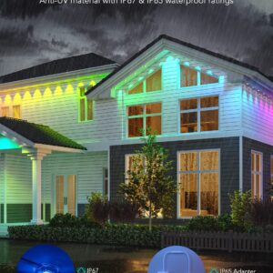 Govee Permanent Outdoor Lights, Smart RGBIC Outdoor Lights with 75 Scene Modes, 100ft with 72 LED Eaves Lights IP67 Waterproof for Outdoor Decor, Garden Decor, Work with Alexa, Google Assistant