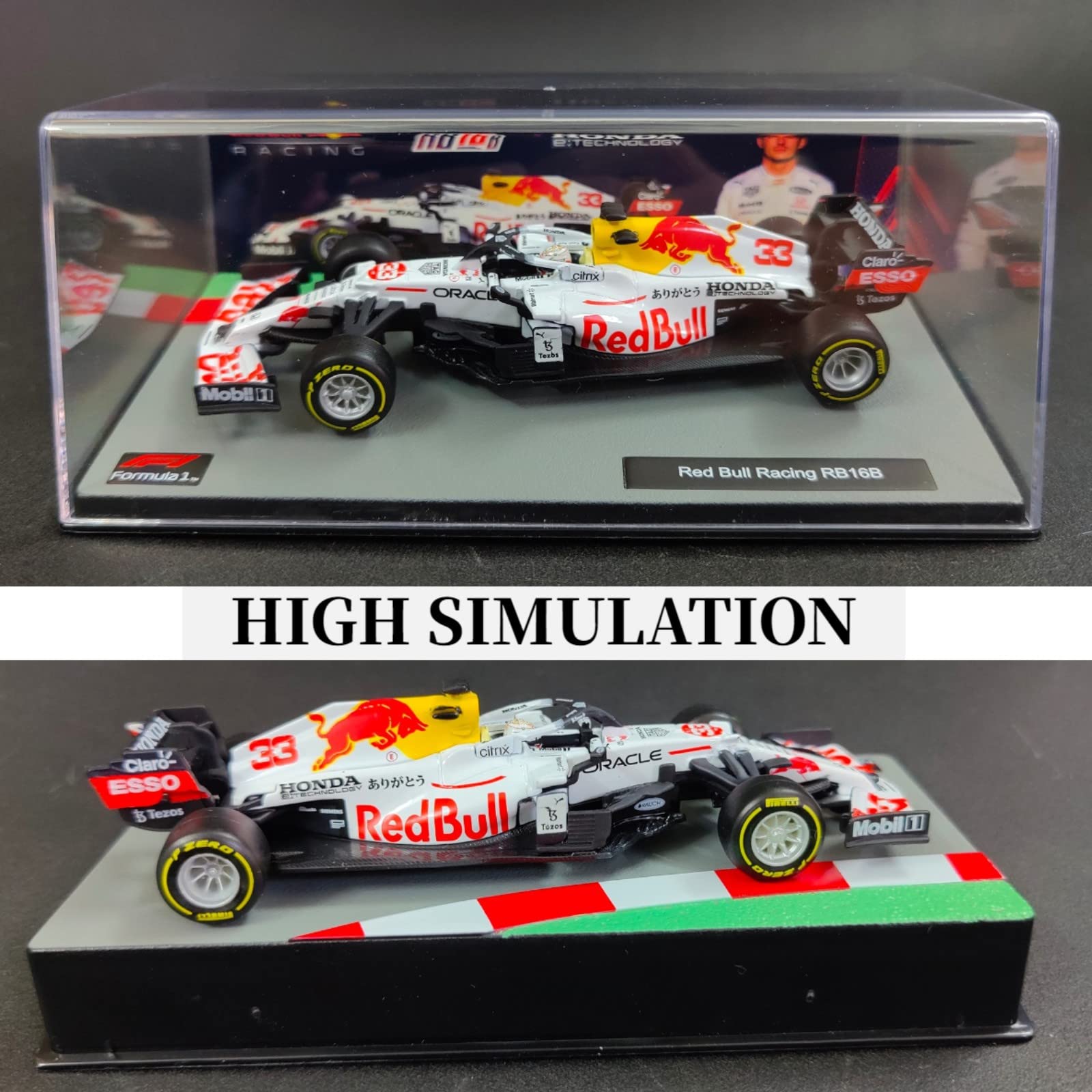 HTLNUZD Bburago 1:43 2021 Racing RB16B #33 Formula F1Max Verstappen 2nd Turkish1/43 Diecast Alloy Collectible Toy Car Model (Hardcover Version)