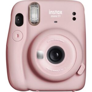 Fujifilm Instax Mini 11 Instant Camera Accessory Kit (Blush Pink) with Case, Instax Mini Film (2 Pack) and Instax Mini Sky Blue Film