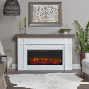 cravenhall landscape electric fireplace in white by real flame (5510e-w)