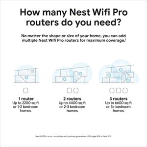 Google Nest WiFi Pro - 6E - Reliable Home Wi-Fi System with Fast Speed and Whole Home Coverage - Mesh Router - 3 Pack - Snow