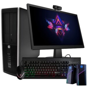 hp prodesk 6200 small desktop computer (sff) | quad core intel i5 (3.20ghz) | 8gb ddr3 ram | 1tb hdd | 5g-wifi + bluetooth | windows 10 home | 24in monitor | rgb mouse, keyboard + speakers (renewed)