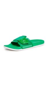 adidas by stella mccartney women's slides, richgreen/richgreen/white, 7.5 medium us