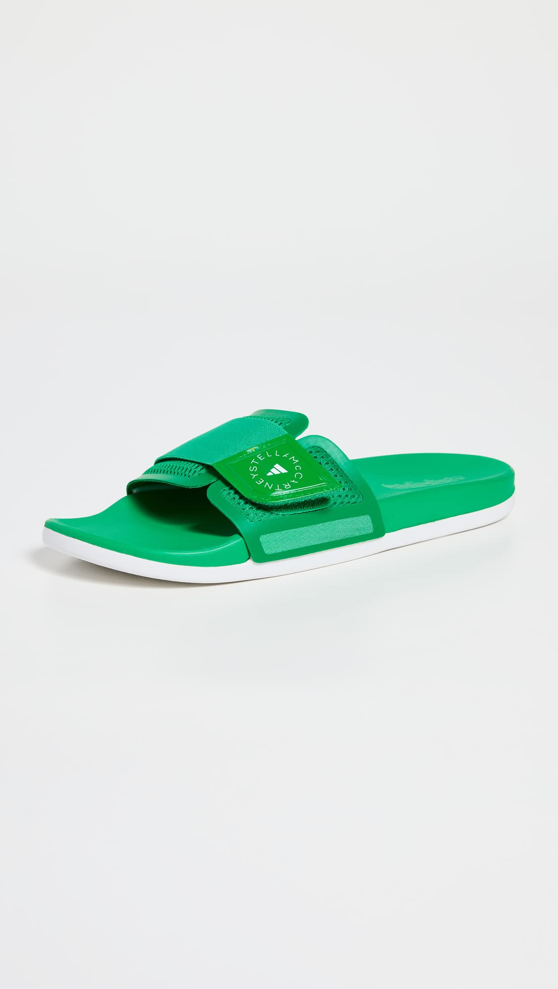 adidas by Stella McCartney Women's Slides, RichGreen/RichGreen/White, 7.5 Medium US