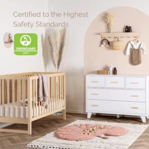 dadada Baby’s 3-in-1 Austin Convertible Crib - Newborn Essentials Baby Bed Fits Standard Crib Mattress - Adjustable Bed Base - Natural