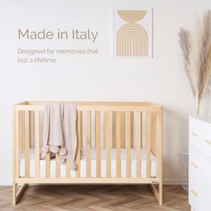 dadada Baby’s 3-in-1 Austin Convertible Crib - Newborn Essentials Baby Bed Fits Standard Crib Mattress - Adjustable Bed Base - Natural