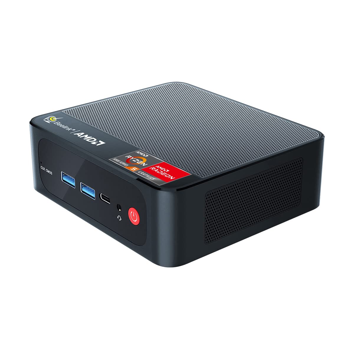 Beelink SER5 Mini PC, AMD Ryzen 5 5560U (6C/12T, Up to 4.0GHz), 16GB DDR4 RAM 500GB NVMe SSD Mini Desktop Computer Support 4K 60Hz Triple Display, WiFi6+BT5.2, HDMI2.0/DP1.4/USB3.2 for Office