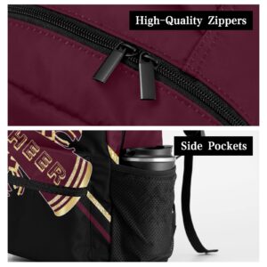 BigBigift Personalized Cheer Brown Black Cheerleaders Waterproof Backpack with Name Text for Women Men Gift, 12.2(L)x5.9(W)x16.5(H)inch