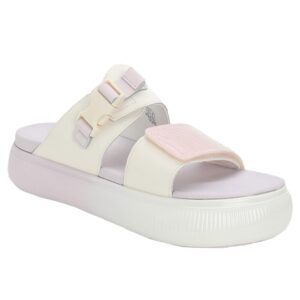 PUMA - Womens Suede Mayu Sandal Summer Camp Shoes, Size: 6 M US, Color: Pristine/Lavender Fog