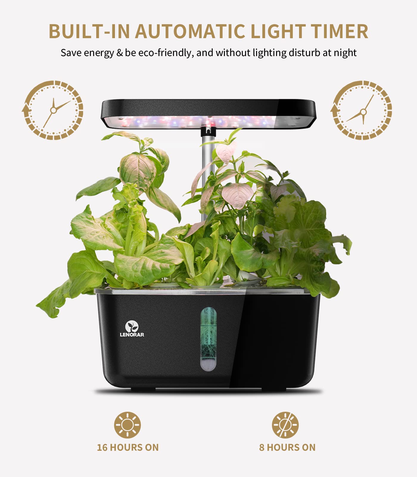 Hydroponics Growing System, 8 Pods Desktop Hydroponic Garden with Custom Spectrum LED Grow Light for Indoor Plants, Ultra-quiet Automatic Cycle Planting Herb Garden Kit with Water Pump for Home Office