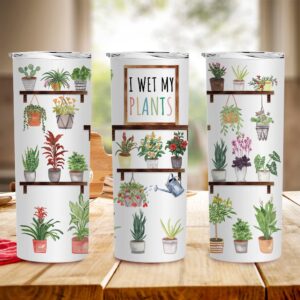 Fatbaby Plant Lover Gifts for Women, Plant Lady Gifts Travel Tumbler Cup,Gardening Gifts for Women,Vacuum Insulated Stainless Steel Skinny Tumbler With Lid and Straw 20oz
