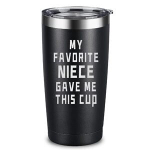 ARIABLE Uncle Gifts from Niece - Best Uncle Gifts - Christmas Gifts for Uncle, Funny Gifts for Uncle Birthday World Best Uncle Ever Present, 20oz Tumbler