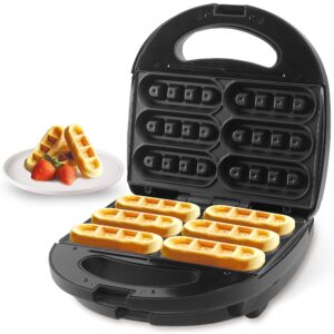 finemade waffle stick maker, mini waffle maker iron, makes 6 waffle sticks, ideal for breakfast, snacks, desserts and more
