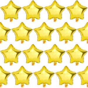moukiween star balloons,50 pieces 10 inch gold star-shape foil balloons mylar balloons for party decorations