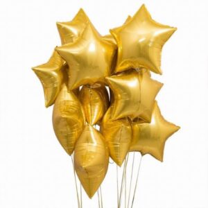 Moukiween Star Balloons,50 Pieces 10 inch Gold Star-Shape Foil Balloons Mylar Balloons for Party Decorations