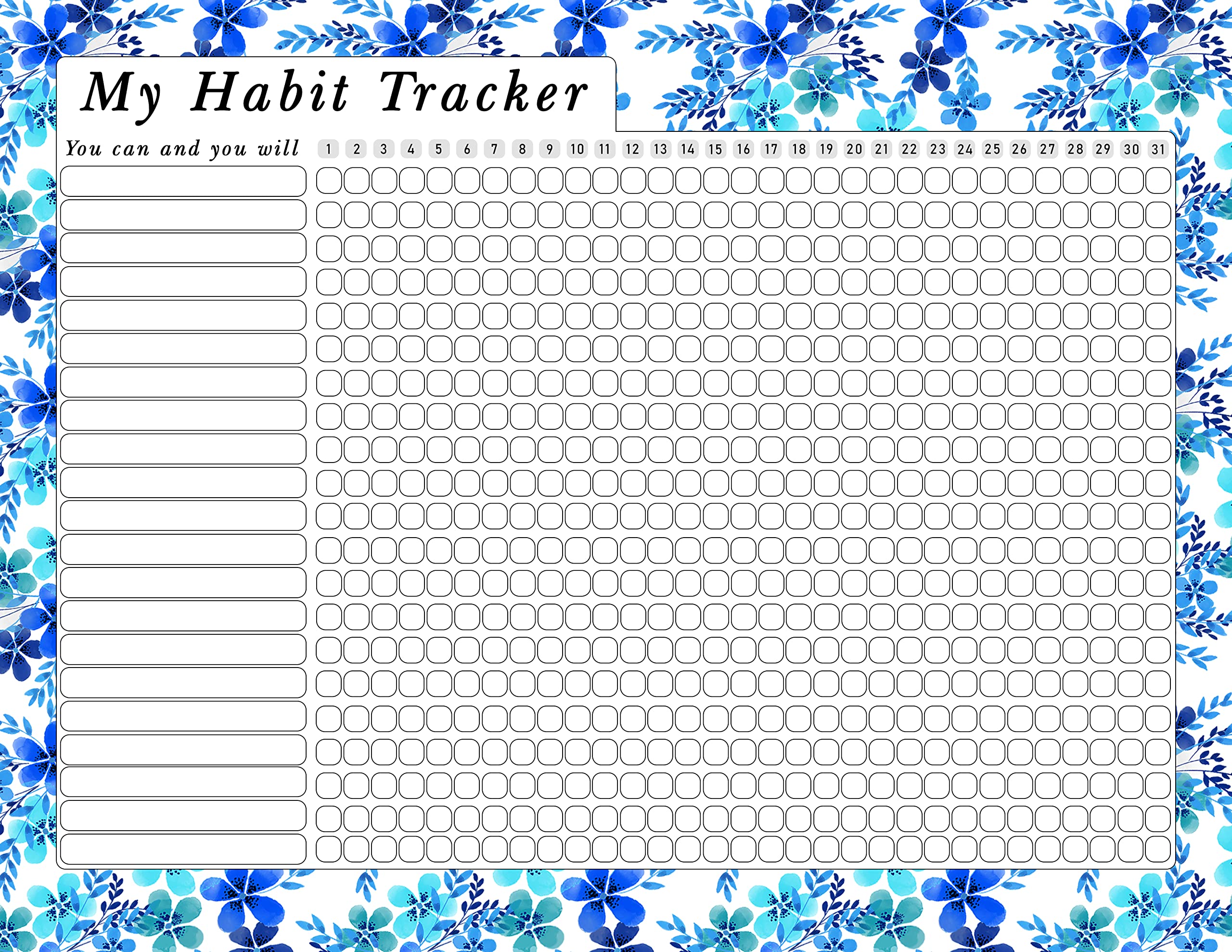 2024 Monthly Desktop/Wall Calendar/Planner - Habit Tracker - Daily, Weekly & Monthly Goal Motivational Habit Tracking Journal Inspirational - (Edition #022)