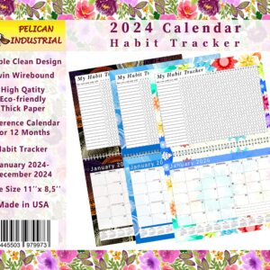 2024 Monthly Desktop/Wall Calendar/Planner - Habit Tracker - Daily, Weekly & Monthly Goal Motivational Habit Tracking Journal Inspirational - (Edition #022)