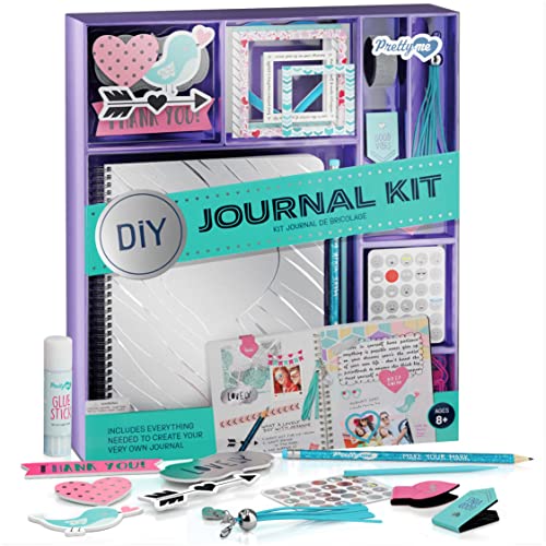 DIY Journal Kit for Girls - Great Gift for 8-14 Year Old Girl - Cool Birthday Easter Gifts Ideas for Teens - Fun, Cute Art & Crafts Kits for Tween Teenage Kids - Scrapbook & Diary Supplies Toy Set