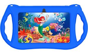 rliyoliy kids tablet, 7 inch android 12 tablet for kids, 3gb ram 32gb rom toddler tablet with bluetooth, wifi, gms, parental control, dual camera, educational, games(sapphire blue)