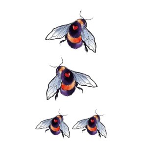 SanerLian Bee Insect Temporary Tattoo Sticker Ladybug Cartoon Fake Cartoon Boys Girls Kids Hand Arm Party Favor Waterproof 10.5X6cm Set of 12 (SF170)