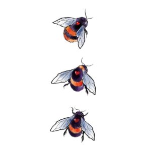 SanerLian Bee Insect Temporary Tattoo Sticker Ladybug Cartoon Fake Cartoon Boys Girls Kids Hand Arm Party Favor Waterproof 10.5X6cm Set of 12 (SF170)