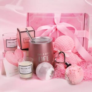 TBCWRH Birthday Gifts for Women, Spa Relaxation Gifts Basket for Her Mom Sister Best Friend Happy Birthday Bath Set Gift -Best Birthday Gift Boxes for Women Who Has Everything