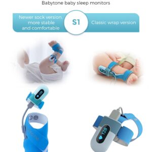 Babytone Baby Oxygen Monitor, Baby Sleep Monitor, Tracking Avg O2, Pulse Rate and Movement for Infant, Wearable Foot Monitor with Bluetooth and APP, for 0-36 Months Newborn's Sleep(New Version-Sock)