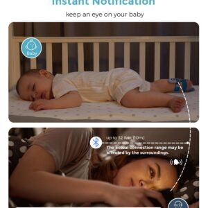 Babytone Baby Oxygen Monitor, Baby Sleep Monitor, Tracking Avg O2, Pulse Rate and Movement for Infant, Wearable Foot Monitor with Bluetooth and APP, for 0-36 Months Newborn's Sleep(New Version-Sock)