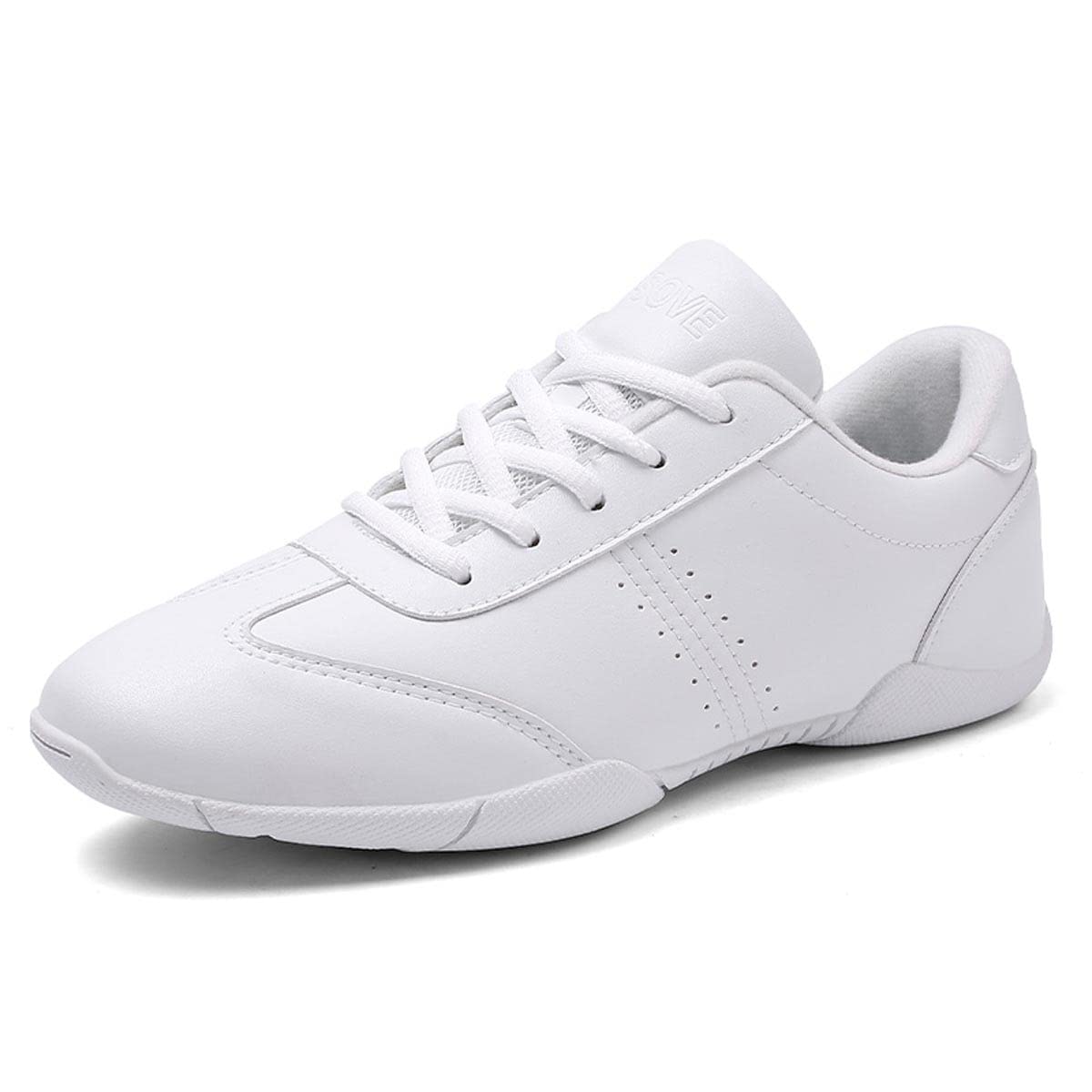 Meidiastra Cheerleading Shoes for Women Girls White School Cheer Shoes Gymnastics Tumbling Shoes Cheerleading Dance Shoes Training Sneakers White 40