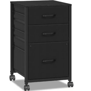 raybee file cabinets for home office 3 drawer rolling file cabinet small filing cabinets for small spaces fabric vertical filing cabinet fits a4, legal, letter size, 16.9" d*15.6" w*26.6" h grey