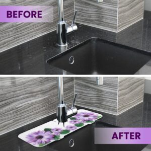 Sink Splash Guard - Silicone Sink Faucet Mat for Kitchen Sink Splash Guard - Kitchen Faucet Splash Guard - Silicone Sink Mat - Kitchen Sink Splash Guard - Faucet Splash Guard for Kitchen Sink (Purple)