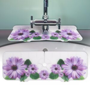 Sink Splash Guard - Silicone Sink Faucet Mat for Kitchen Sink Splash Guard - Kitchen Faucet Splash Guard - Silicone Sink Mat - Kitchen Sink Splash Guard - Faucet Splash Guard for Kitchen Sink (Purple)