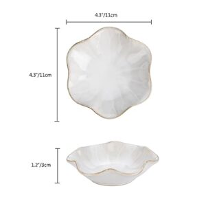 JAMEND CLXP Lotus Leaf Shape Ring Holder Dish, Small Key Bowl, Ceramic Trinket Tray Jewelry Dish Organizing Necklace Earrings for Mom Friend Sister, White. All Jewelries Are NOT Included.