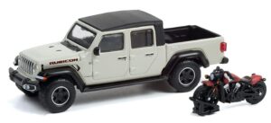 collectibles greenlight 97120-f the hobby shop series 12 - 2020 gladiator rubicon with 2020 icon scout motorcycle 1:64 scale diecast