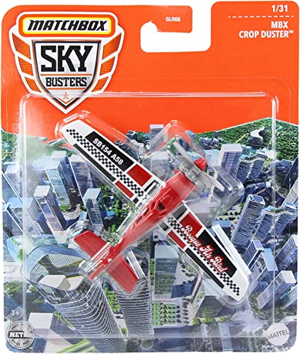 Toptoys2u Bargain Bundles Matchbox Sky Busters Diecast Models 4 Pack Bundle City Skyline Theme - Crop Duster, Blade Force Helicopter, Boeing 747-8 Intercontinental & Biplabe-A