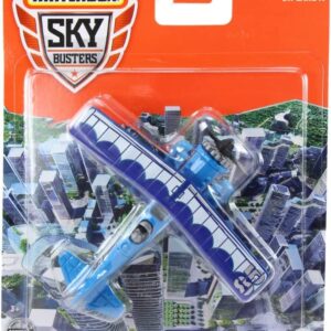 Toptoys2u Bargain Bundles Matchbox Sky Busters Diecast Models 4 Pack Bundle City Skyline Theme - Crop Duster, Blade Force Helicopter, Boeing 747-8 Intercontinental & Biplabe-A