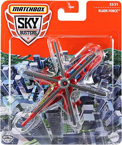 Toptoys2u Bargain Bundles Matchbox Sky Busters Diecast Models 4 Pack Bundle City Skyline Theme - Crop Duster, Blade Force Helicopter, Boeing 747-8 Intercontinental & Biplabe-A