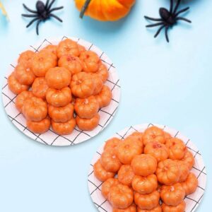 Fake Pumpkins, 10 Pcs Halloween Pumpkin Design Decoration, Foam Plastic Fake Faux Artificial Pumpkins for Halloween Fall Harvest Festival Home Table Decor