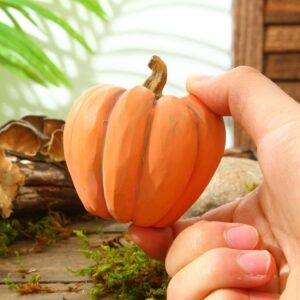 Fake Pumpkins, 4 Pcs Pumpkin Design Decorative Statue, Foam Plastic Fake Faux Artificial Pumpkins for Halloween Fall Harvest Festival Home Table Decor, Halloween Indoor Decoration