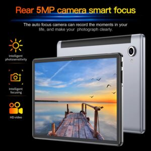 10.1 inch S15 Tablet, 4+32G Full Screen Tablets with Dual SIM Card Slots, Android 8, 1280x800 HD, WiFi, Bluetooth, GPS, 2MP/5MP Camera (Black)