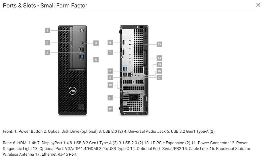 Dell OptiPlex 3000 Business Desktop Computer, Intel Core i5-12500 Processor up to 4.6GHz, |32GB RAM, 1TB PCIe SSD| Windows 10 Pro, Small Form Factor