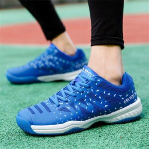 Jakcuz Pickleball Shoes for Women Badminton Tennis Shoes Indoor Outdoor Court Training Shoe Racketball Squash Volleyball Sneakers Blue Size 5.5