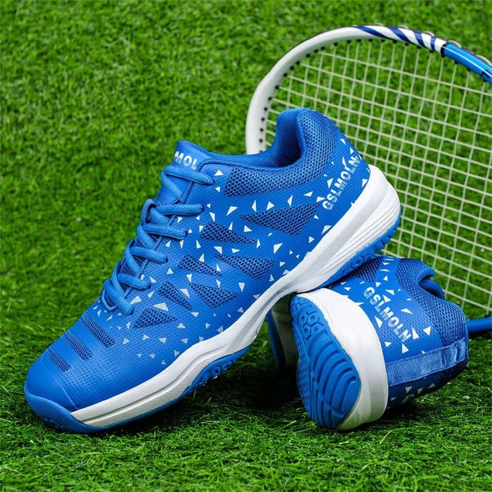 Jakcuz Pickleball Shoes for Women Badminton Tennis Shoes Indoor Outdoor Court Training Shoe Racketball Squash Volleyball Sneakers Blue Size 5.5