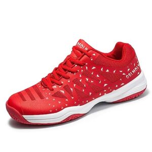 fashion sneakers for women lightweight breathable lace-up walking shoes for indoor outdoor red size 10.5