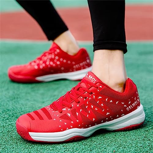 Fashion Sneakers for Women Lightweight Breathable Lace-up Walking Shoes for Indoor Outdoor Red Size 10.5