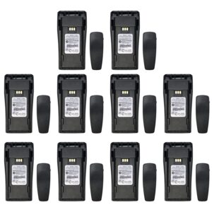(10pcs) nntn4497dr nntn4497cr 7.4v battery nntn4497 nntn4497ar nntn4496 replacement battery [upgraded] for motorola cp200 cp200d cp150 cp340 cp360 cp380 gp3688 gp3188 xirp3688 battery with belt clip
