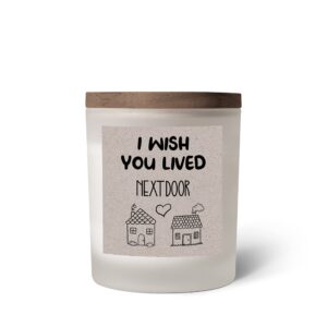 veracco i wish you lived next door candle birthday gifts for her him women, mom, sister, bestfriends, coworkers gifts- relaxing gifts, bff gifts (lavender)